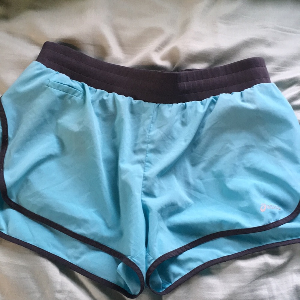Blue ASICS shorts